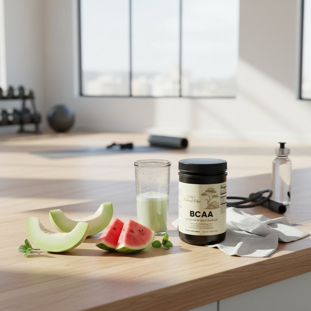 BCAA Post Workout Powder (Honeydew/Watermelon) natural realistic setting