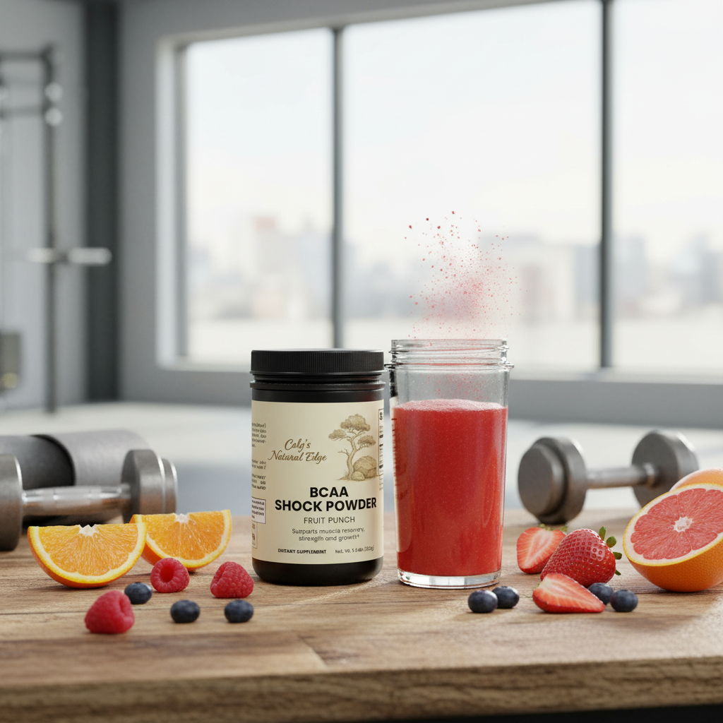 BCAA Shock Powder (Fruit Punch) natural realistic setting