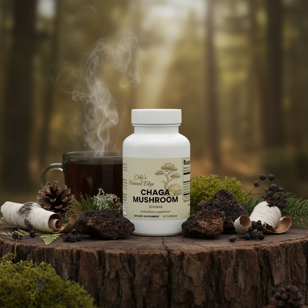 Chaga Mushroom natural square background