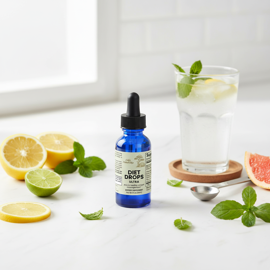 Diet Drops Ultra natural square background