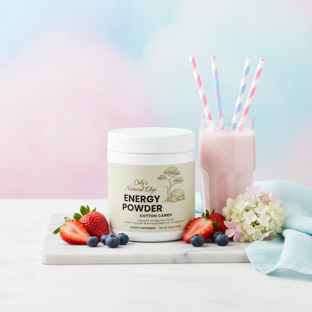 Energy Powder Cotton Candy background