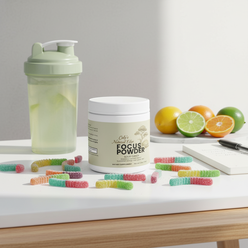 Focus Powder (Sour Candy) sour gummy worm background