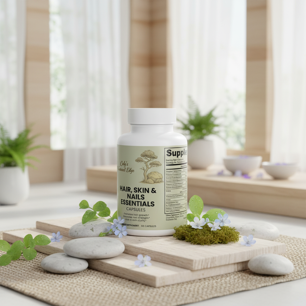 Hair, Skin and Nails Essentials with Natural Clinical Spa and Nature Background