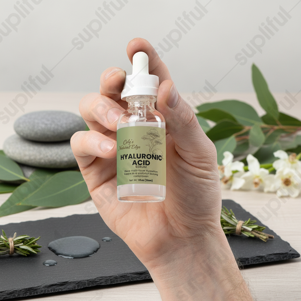 Hyaluronic Acid Serum with Natural Background - Set 2