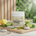 Hydration Powder (Lemonade) with Natural Clinical Spa and Nature Background