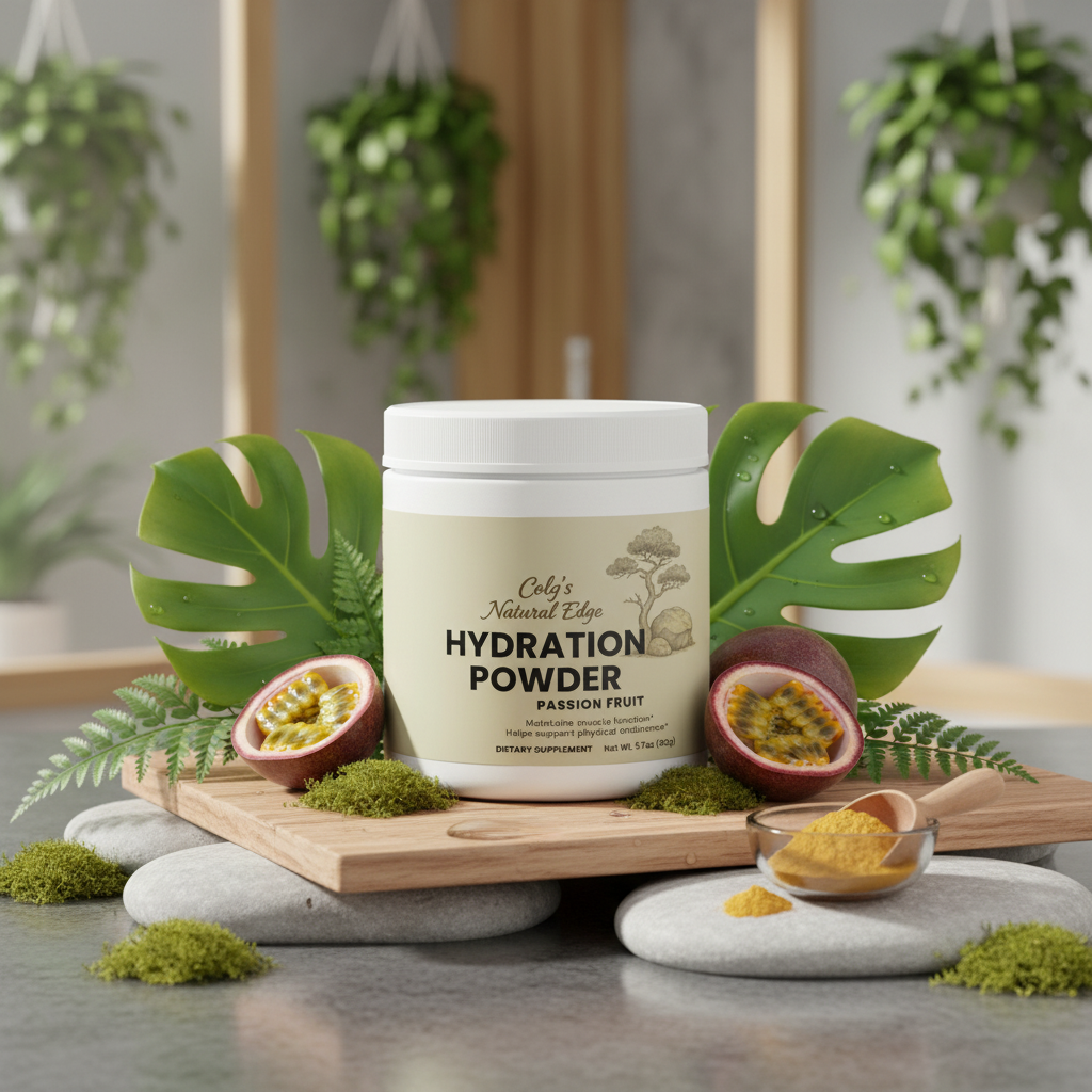 Hydration Powder (Passion Fruit) with Natural Clinical Spa and Nature Background