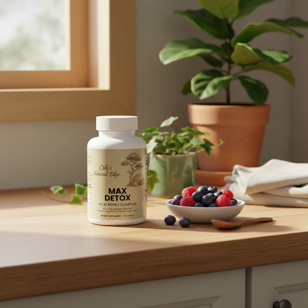 Max Detox (Acai detox) with Warm Natural Home Background