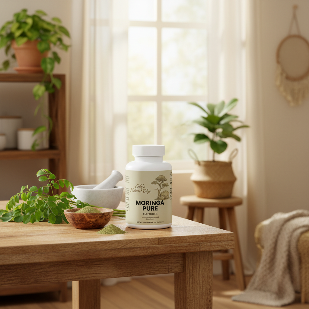 Moringa Pure with Warm Natural Home Background