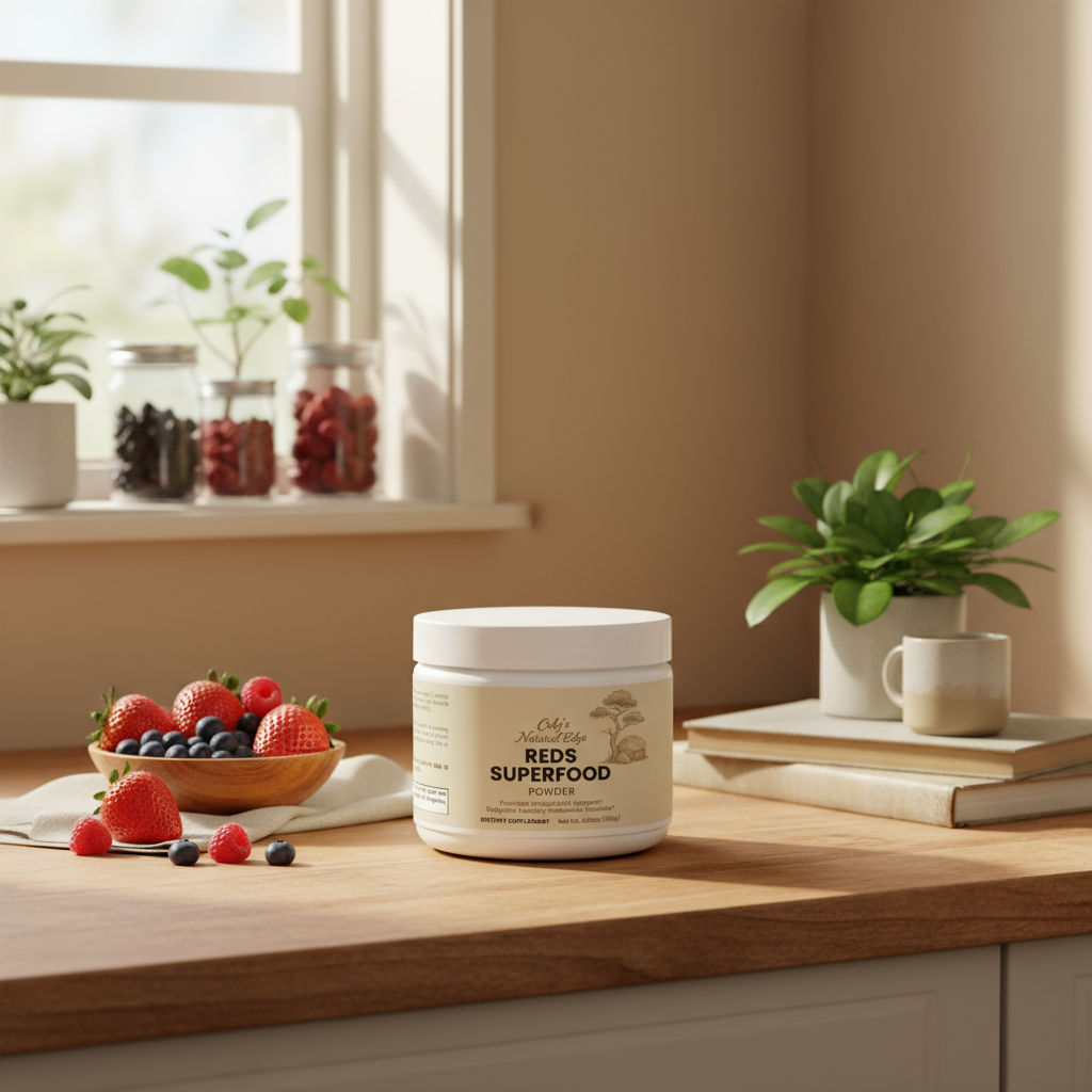 Reds Superfood with Warm Natural Home Background