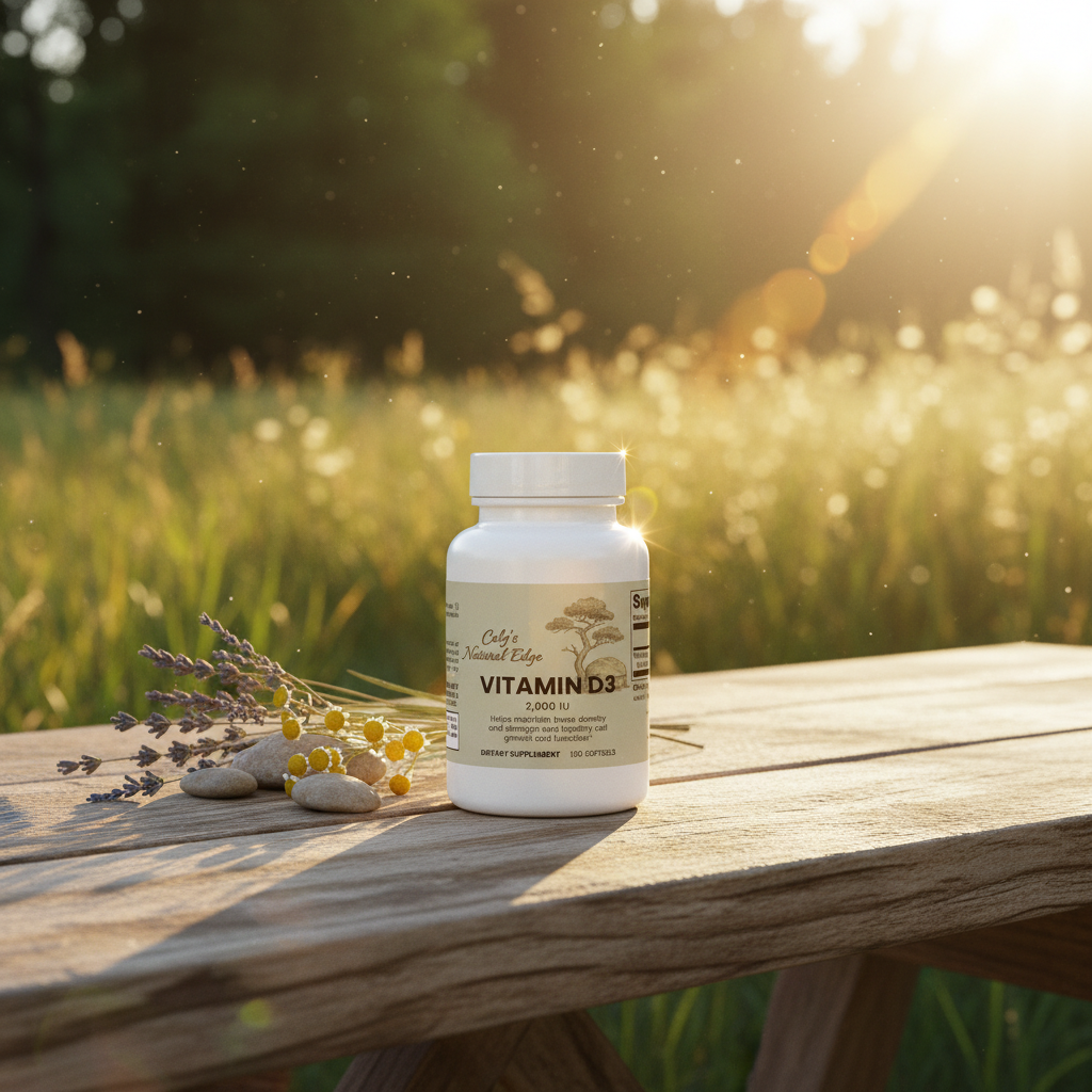 Vitamin D3 2,000 IU natural realistic setting